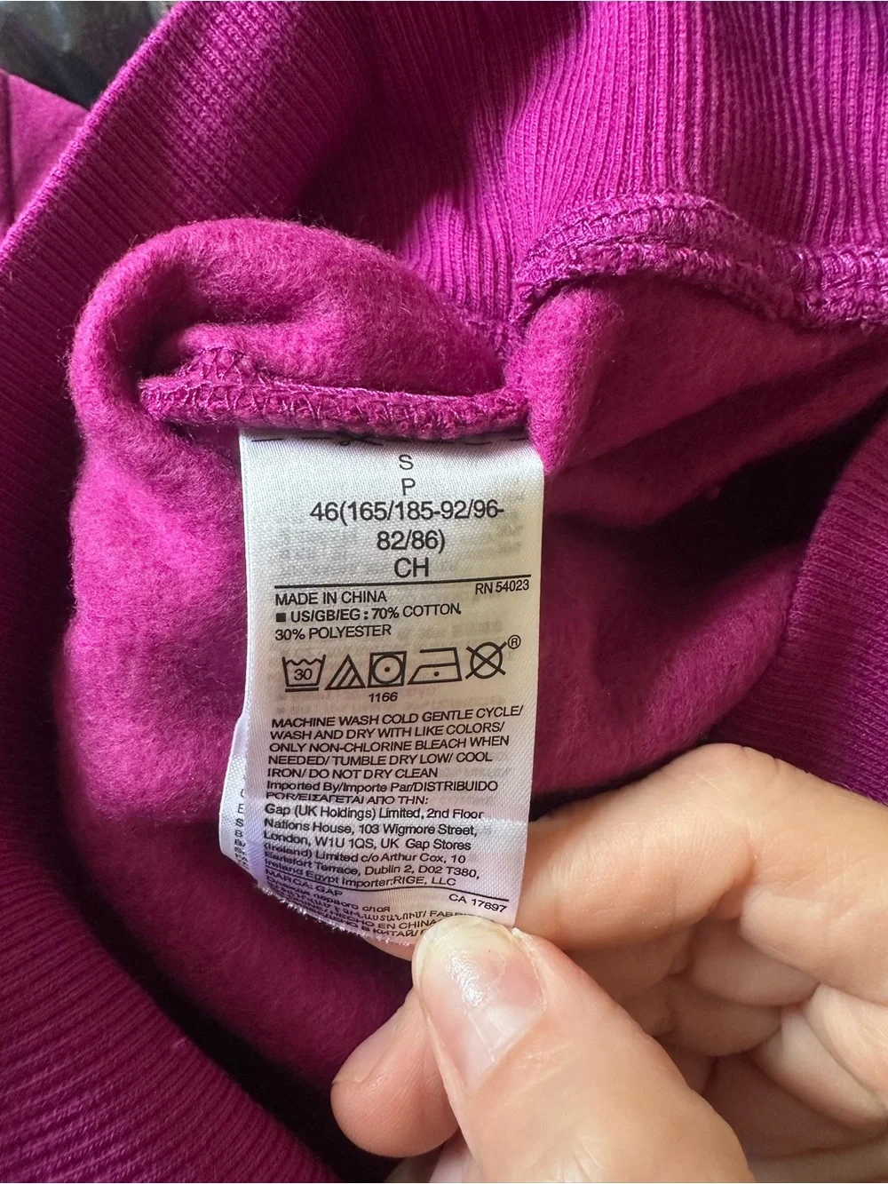GAP Men's Purple‎ Crewneck Hoodie with Bold Logo S 0043